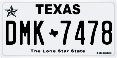 TX license plate DMK7478