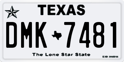 TX license plate DMK7481