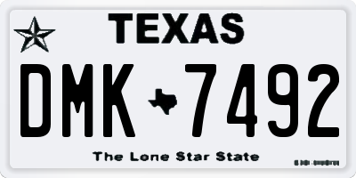 TX license plate DMK7492