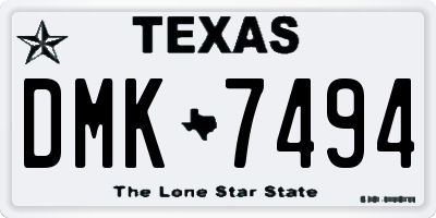 TX license plate DMK7494