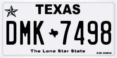 TX license plate DMK7498