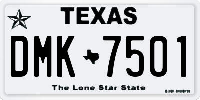 TX license plate DMK7501