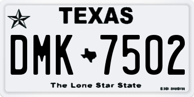 TX license plate DMK7502