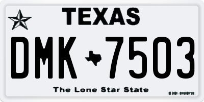 TX license plate DMK7503