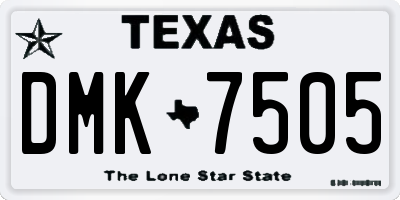 TX license plate DMK7505