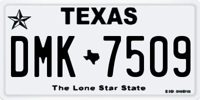 TX license plate DMK7509