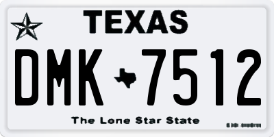 TX license plate DMK7512