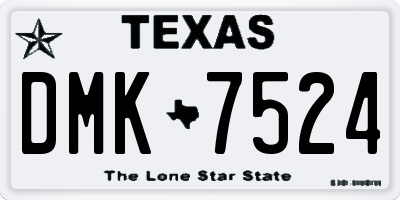 TX license plate DMK7524