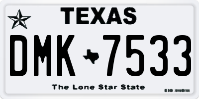 TX license plate DMK7533