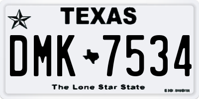 TX license plate DMK7534