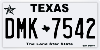 TX license plate DMK7542