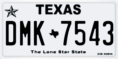 TX license plate DMK7543