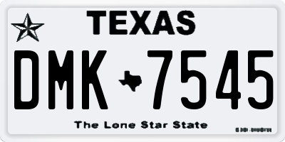 TX license plate DMK7545
