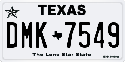 TX license plate DMK7549