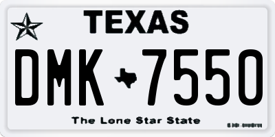 TX license plate DMK7550