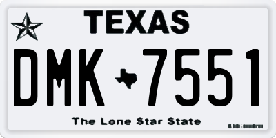 TX license plate DMK7551