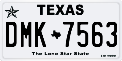 TX license plate DMK7563