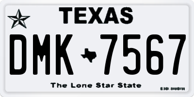 TX license plate DMK7567