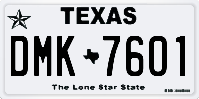 TX license plate DMK7601