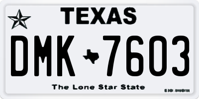 TX license plate DMK7603