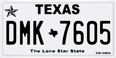 TX license plate DMK7605