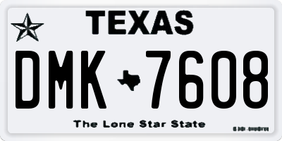 TX license plate DMK7608