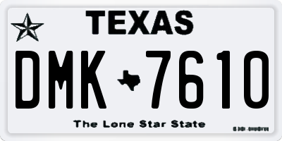 TX license plate DMK7610