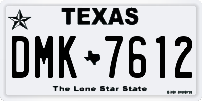 TX license plate DMK7612