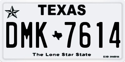 TX license plate DMK7614