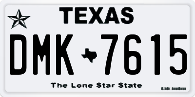 TX license plate DMK7615