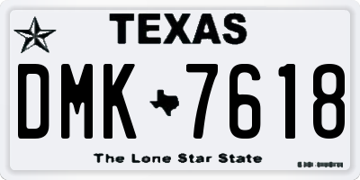TX license plate DMK7618