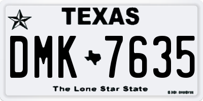 TX license plate DMK7635