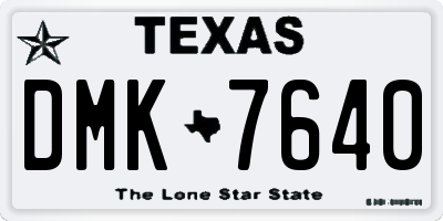 TX license plate DMK7640