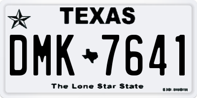 TX license plate DMK7641