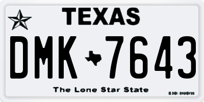 TX license plate DMK7643