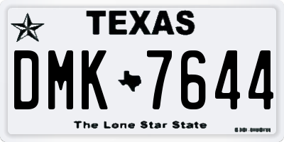 TX license plate DMK7644