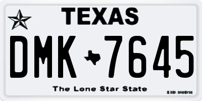 TX license plate DMK7645