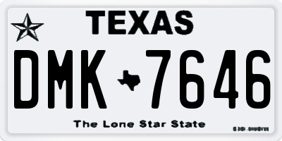 TX license plate DMK7646