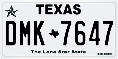 TX license plate DMK7647
