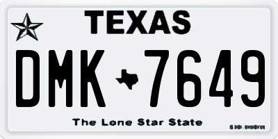 TX license plate DMK7649