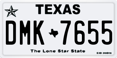 TX license plate DMK7655