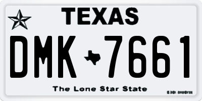 TX license plate DMK7661