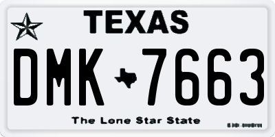 TX license plate DMK7663