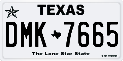 TX license plate DMK7665