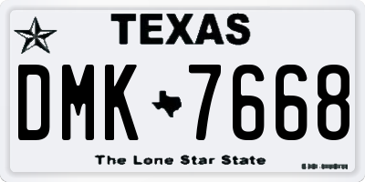 TX license plate DMK7668