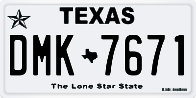 TX license plate DMK7671