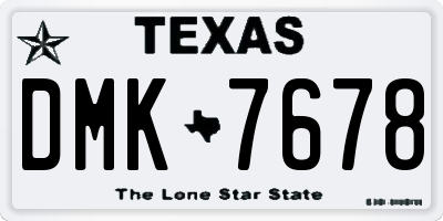 TX license plate DMK7678