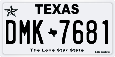 TX license plate DMK7681