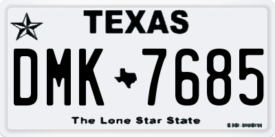 TX license plate DMK7685