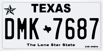 TX license plate DMK7687